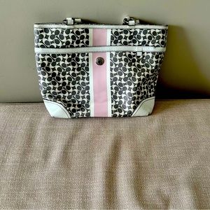 Coach Chelsea Heritage Stripe Signature Logo Tote